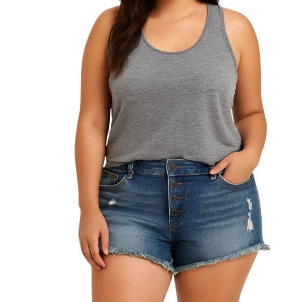 Torrid Women’s Distressed Button-Fly Denim Shorts | Size 16